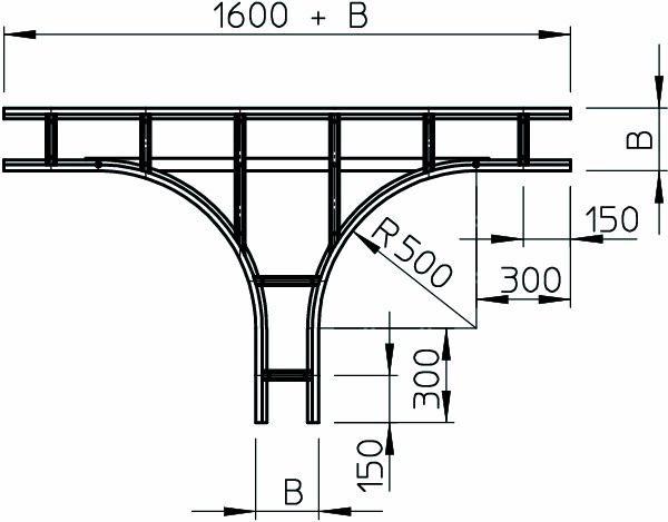 T-Abzweigstück für Weitsp 110x300mm T-Stück Kabelleiter