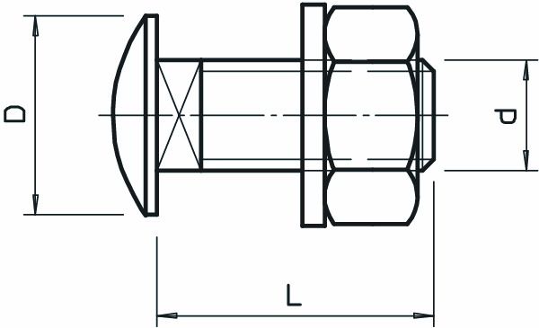 Maschinenschraube/Bolzen M10x25mm f/vz m.Mutter Mit Unterlegscheibe