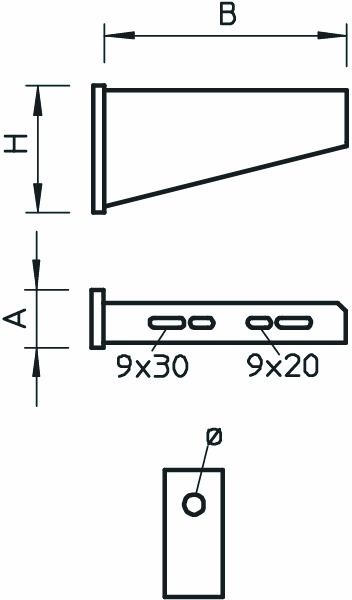 Wand/Stielausleger AW 80-Serie 310mm ST 8000N