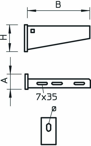 Wand/Stielausleger AW 55-Serie 610mm ST 5500N
