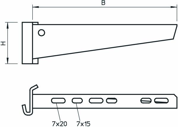 Stielausleger 510mm 1500N ST