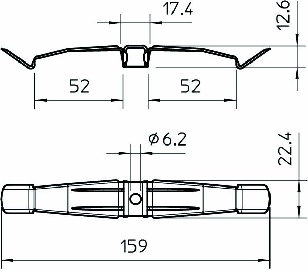 Kabelbügel zweis 10xNYM3x1,5mm 159mm VA