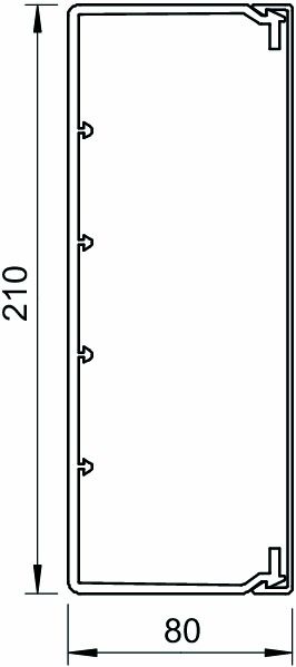 Leitungsführungskanal Kst 80x210x2000mm rws unbeh LF-K RAL9010
