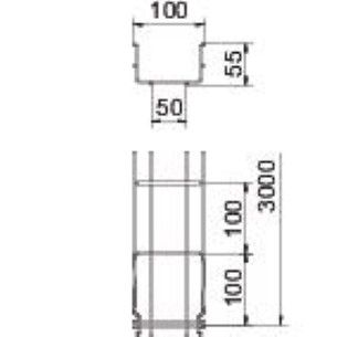 Gitterrinne U-Form GRM-Serie Klickbef 55x100x3000mm int.Verb 4000qmm