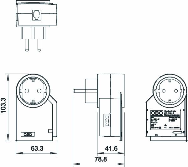 Überspannungsschutz 230VAC 1,5kV Adapter opt 3kV