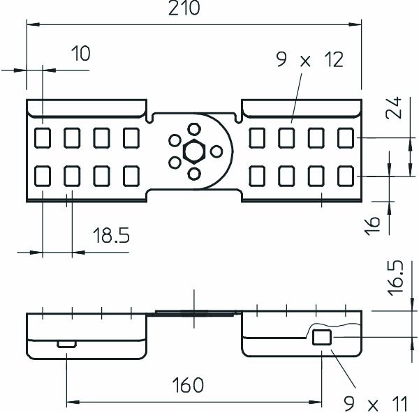 Gelenkverbinder ST Schraubverb 210mm Kabelleiter Geeignet für Kabelleiter