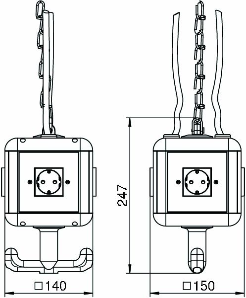 Energiewürfel Kst sw IP20 4Steckd