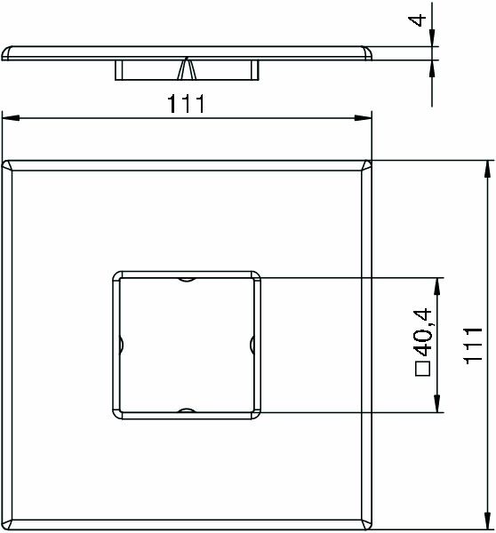 Abdeckplatte Säule 1f ST rws RAL9010 vz Blinddeckel