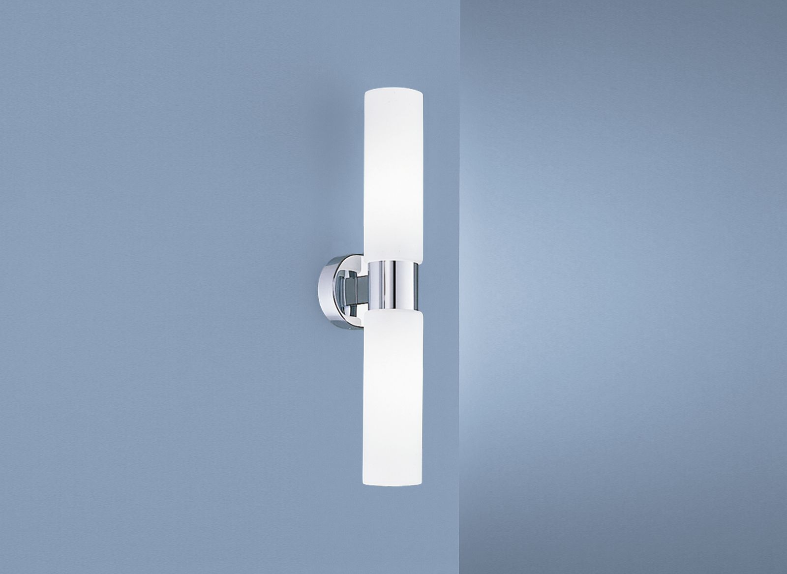 LED-Wandanbauleuchte 2x40W chr IP40 E14 Ø80x450mm