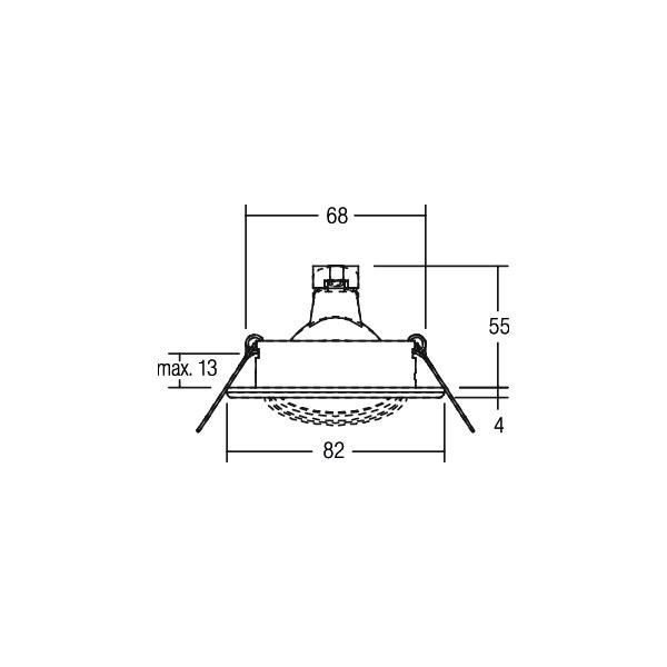 Einbaustrahler 13W Konv GX5,3 chr glz ST IP20 Ø/EB68mm