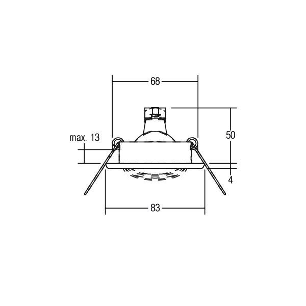 Einbaustrahler 13W Konv GX5,3 edst mt IP20 Ø/EB68mm