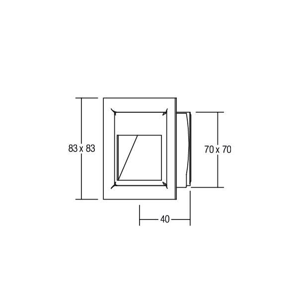 LED-Orientierungsleuchte 1W 20lm alu Konv IP20 1LED elektr.Trafo Lamelle m.LM