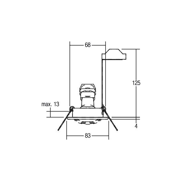 Einbaustrahler 10W GZ10 edst mt IP20 Ø/EB68mm