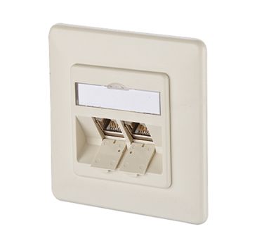 Anschlussdose Cat6A 2xRJ45 IDC Kanaleinb Schneidklemme IDC rws schräg