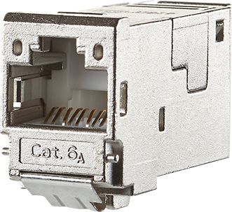 Modular-Buchse Cat6A E-DAT RJ45 26-22AWG Schirm massiv f.Rundkabel