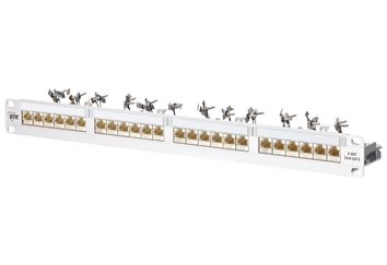 Patchpanel 24Ports 1HE Cat6 Schirm 19Zoll-Einbau 44,45x482,6x103,3mm