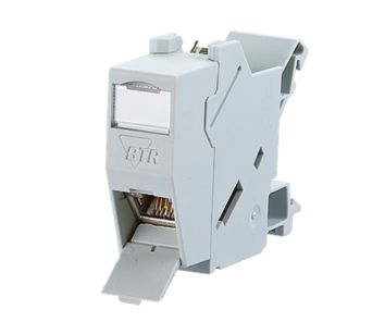 REG-Anschlussdose Cat6A 1xRJ45 IDC schräg lgr Schneidklemme IDC