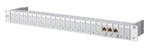 Patchpanel 24Ports 1HE Cat6A Schirm edst 19Zoll-Einbau 43,6x482,6x100mm