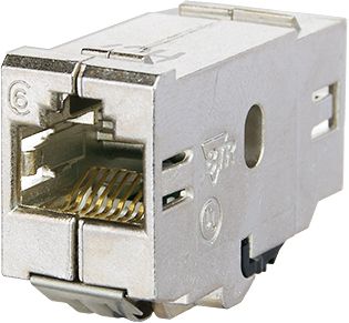 Modular-Kupplung 6A 2x RJ45 Schirm abgew Buchse/Buchse einrasten