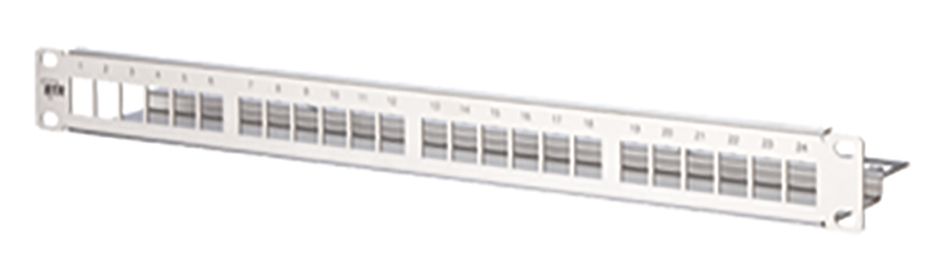 Patchpanel 24Ports 1HE Schirm 43,6x482,6x100mm 19Zoll-Einbau