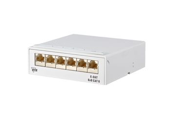 Patchpanel 6Ports Cat5E Wandmont Schirm RAL9010 37,7x121,5x118mm