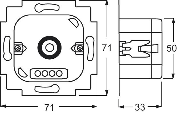 Lichtregel-Potentiometer UP Dreh/Druckkn 3A 230V Dimmung 1-10 V 50mA
