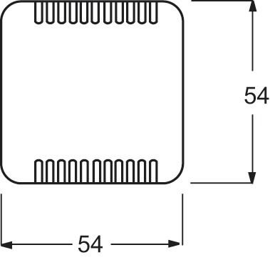 Zentralplatte Symbol Dimm ws glz