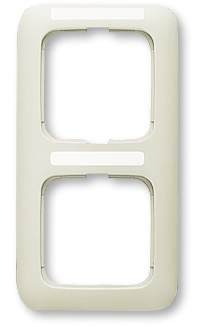 Rahmen 2f ws glz vert Duro 2000 SI BSF Kst Textfeld/Beschriftungsfläche f.GEB-K