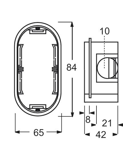 Gerätedose UP Kst rnd IP20 84x65x40mm