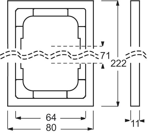 Rahmen 3f elf-ws glz future linear Kst elfenbein-weiß f.GEB-K Unterputzmontage