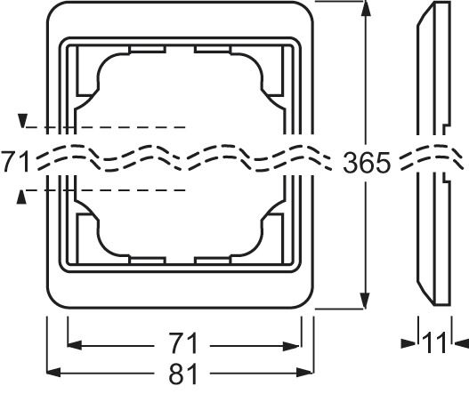 Rahmen 5f std-ws glz vert alpha Kst Unterputzmontage Thermopl