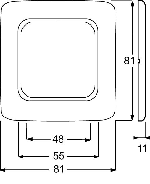 Rahmen 1f rt glz Reflex SI Kst Thermopl geeignet für Unterputz-Installation