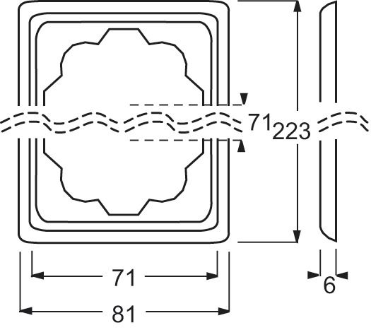 Rahmen 3f aws glz impuls Kst f.GEB-K Unterputzmontage Thermopl