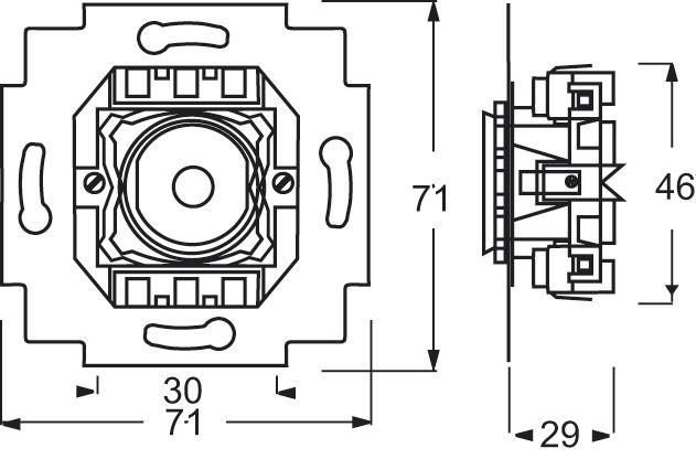 Drucktaster-Modul ws 1W U m.Bel IP20 mt UP