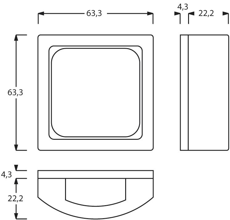 Zwischenrahmen std-ws future linear mt 50x50mm quad50mm/quad50mm Klappd RAL9016