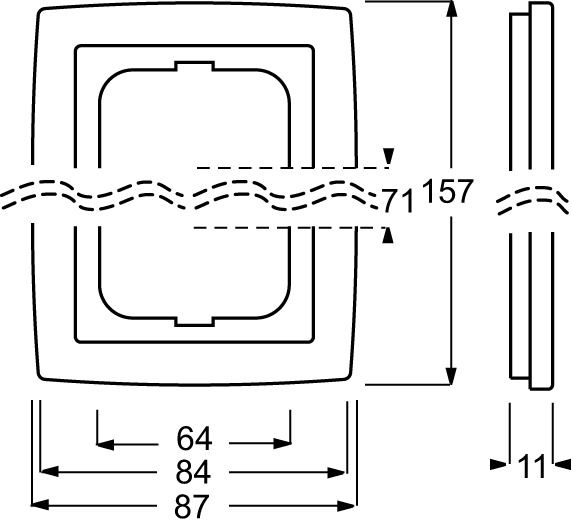 Rahmen 2f std-ws glz solo Kst f.GEB-K Unterputzmontage Thermopl
