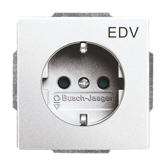Steckdose 1f alu-si mt future linear UP m.BS aluminium-silber EDV IP20