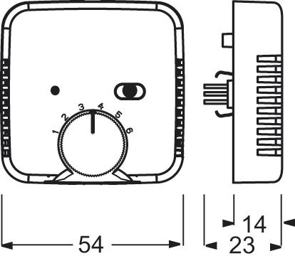 Raumthermostat 250V 1A Wechsler IP20 m.Display Sensor extern
