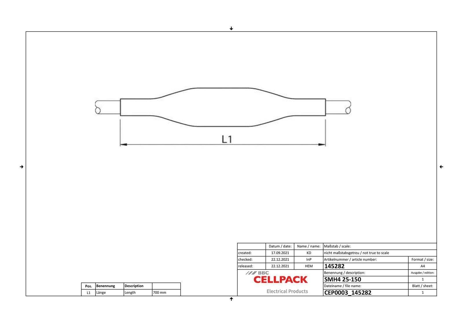 Verbindungsmuffe Warmschr 4x25-150qmm N(A)YY hfr