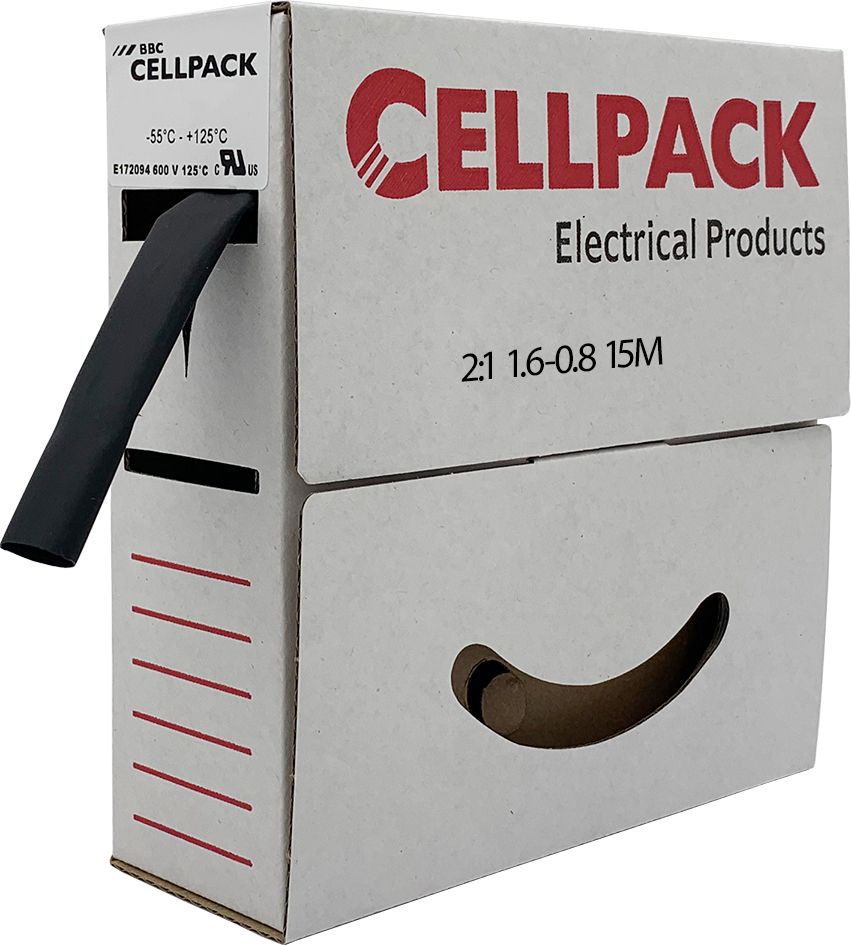 Schrumpfschlauch dünnw L10m Ø6/2mm sw 3:1 0,65mm -55-135°C Polyolefine (PO-X)