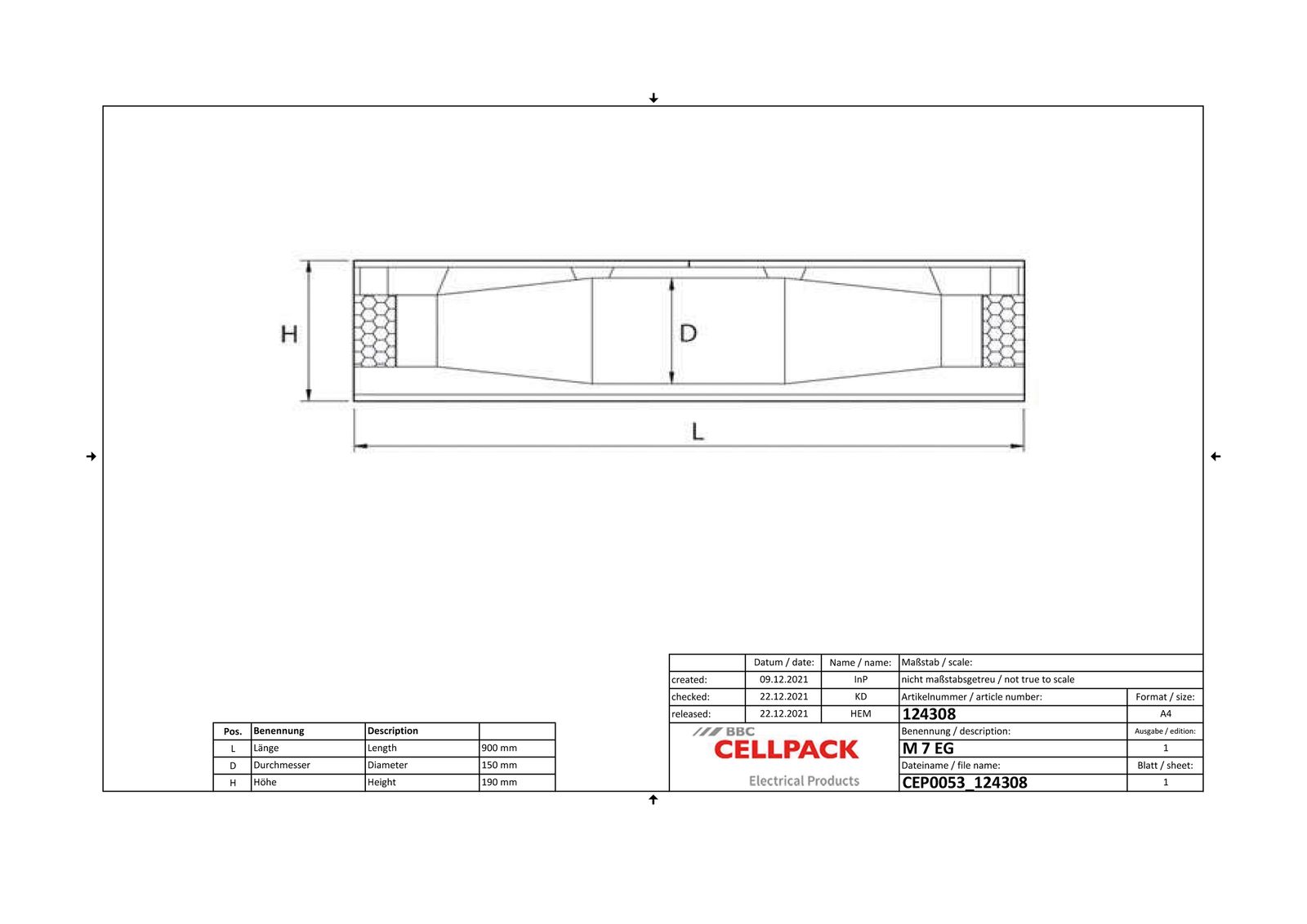 Verbindungsmuffe Gießh 4x300qmm N(A)2YY Mit konzentrischer Abschirmung hfr