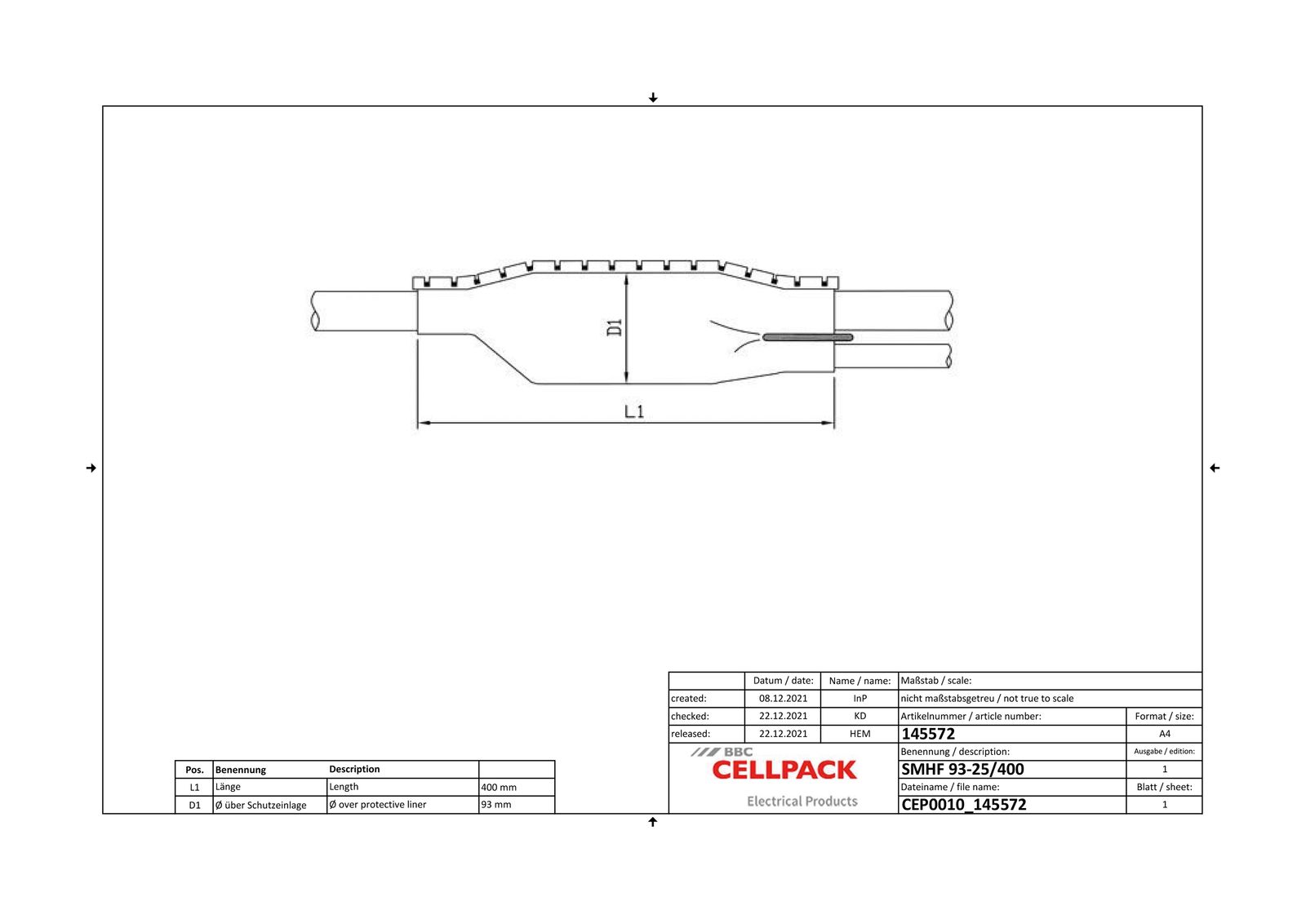 Verbindungsmuffe Warmschr 70x25-93qmm Telefonltg hfr