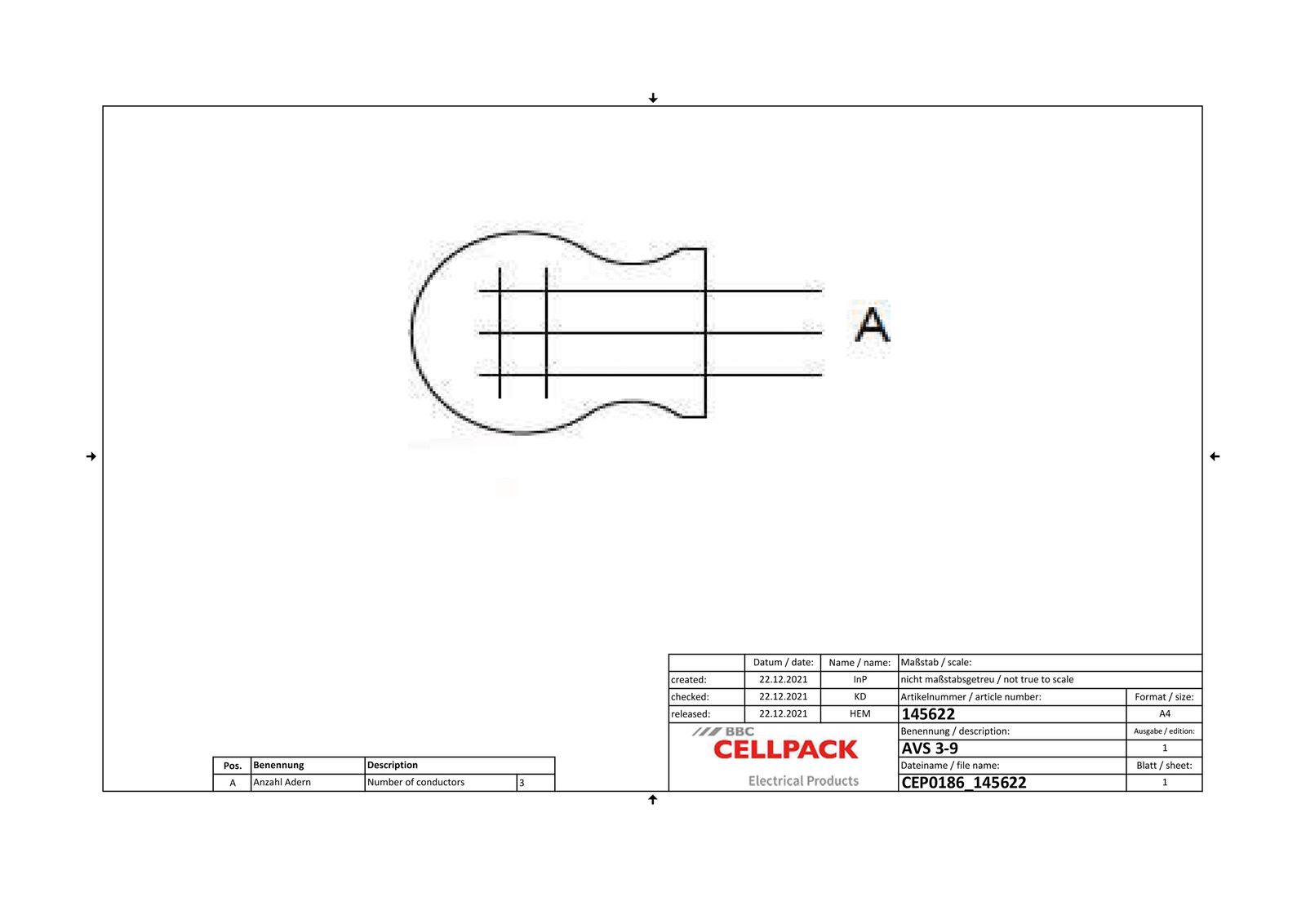 Schwachstromverbinder 3f 0,13-0,64qmm EinzAderverb Ø0,4-0,9mm farblos Ø2mm