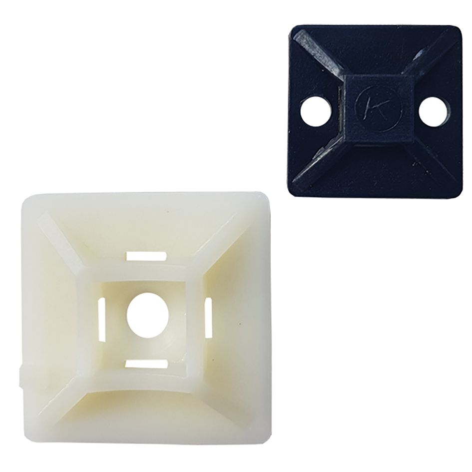 Befestigungssockel Kst natur 4mm Ø3,2mm 20x20x5,3mm PA kleben/schrauben -40-80°C