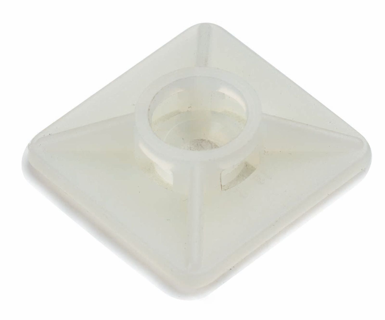 Befestigungssockel Kst natur 5,5mm 27x27mm Ø4mm kleben/schrauben -40-105°C