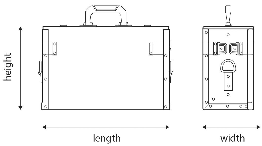 Werkzeugtasche leer Leder/Metall 210x340x460mm Signalrot