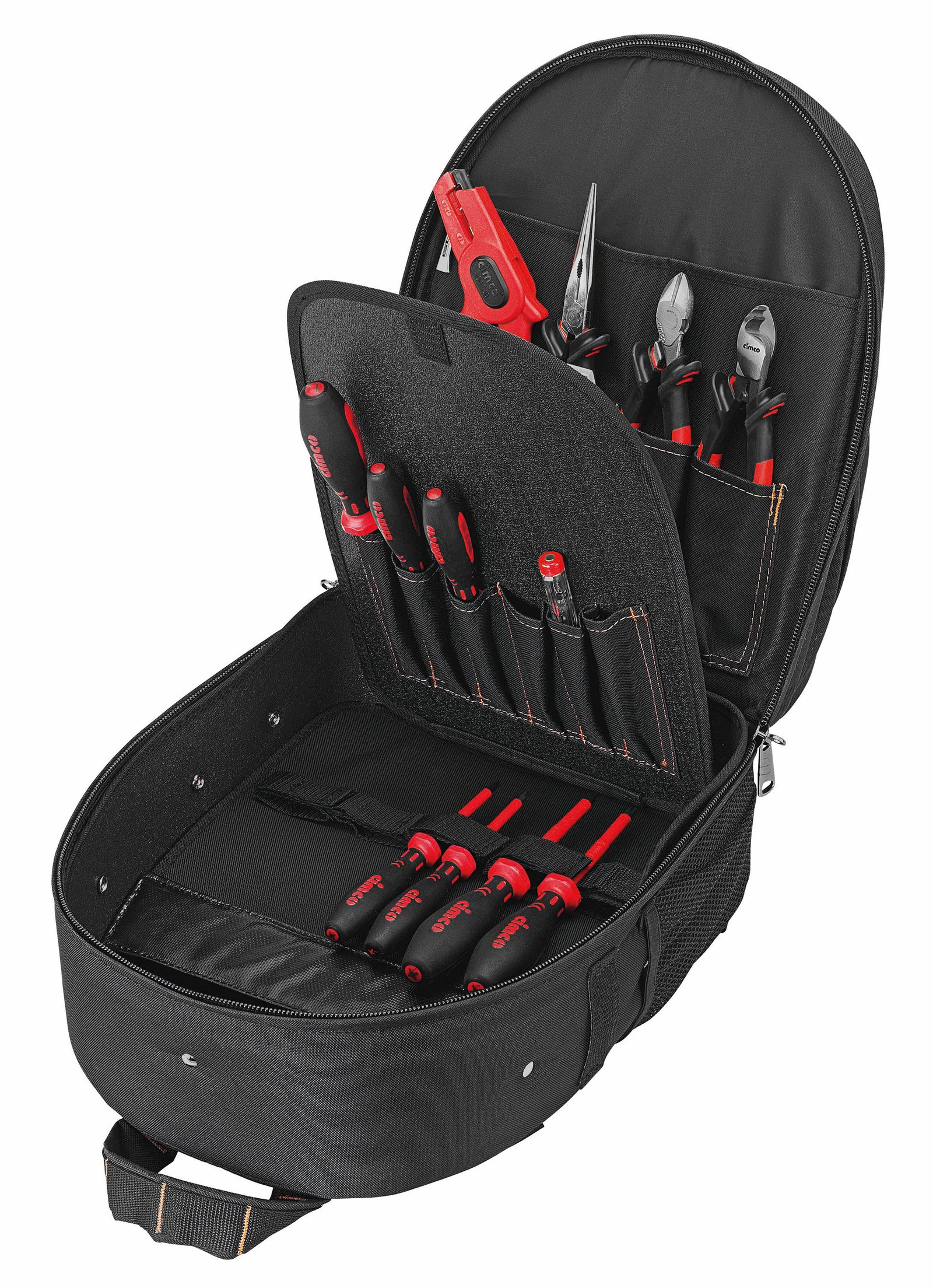 Werkzeugtasche Elektro 14tlg 4Zangen 1xKabSchneid 2xPH 2xPZ 4xSchlitz