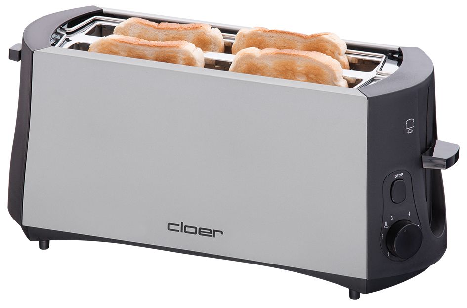 4-Scheiben-Toaster metall/sw 1380W