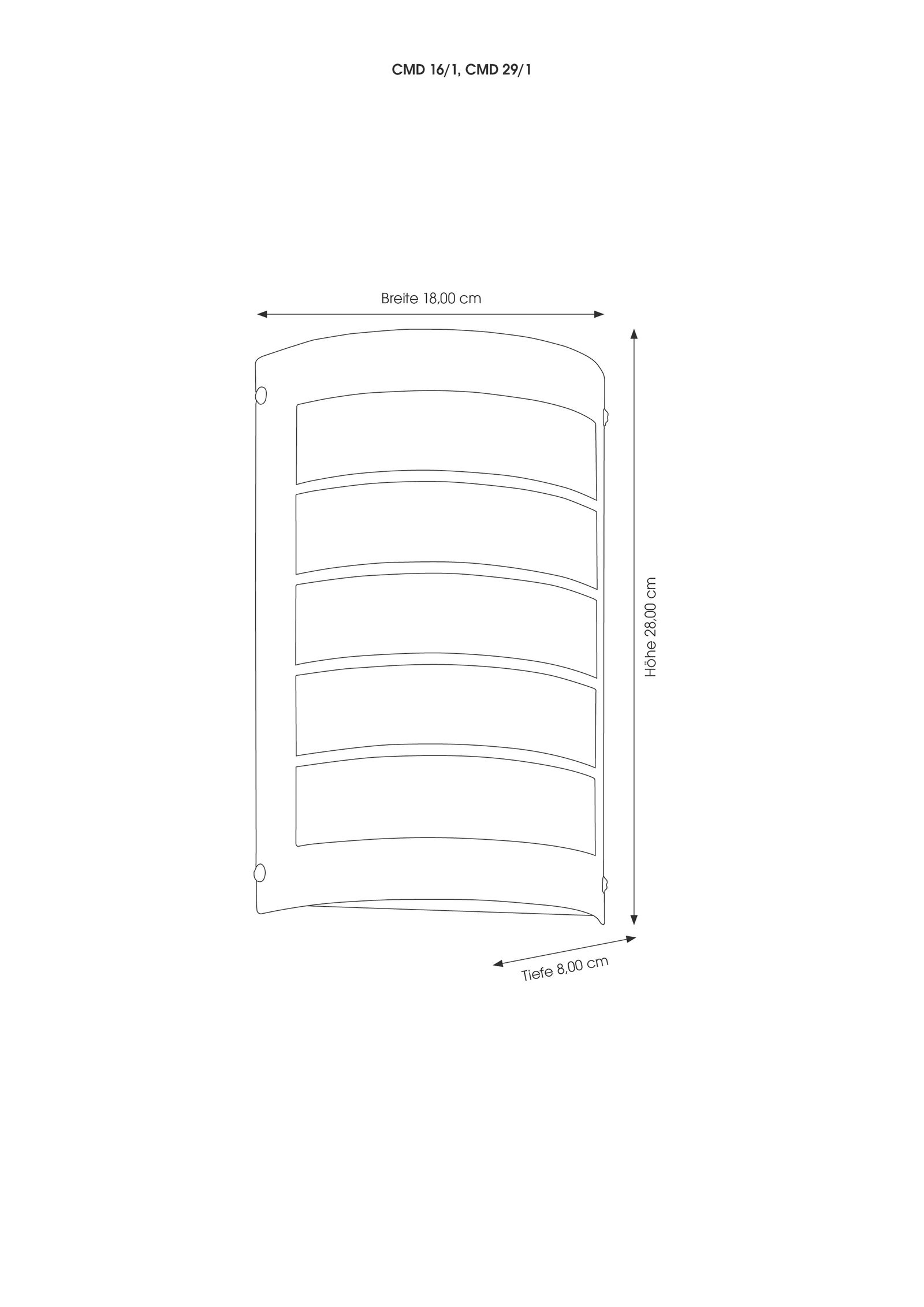 Wandanbauleuchte AquaMarco 75W HV edst IP44 E27 BWM 80x180x280mm