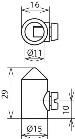 Fangspitze 29mm Ø15mm Rundleiter Zn Zn-guss